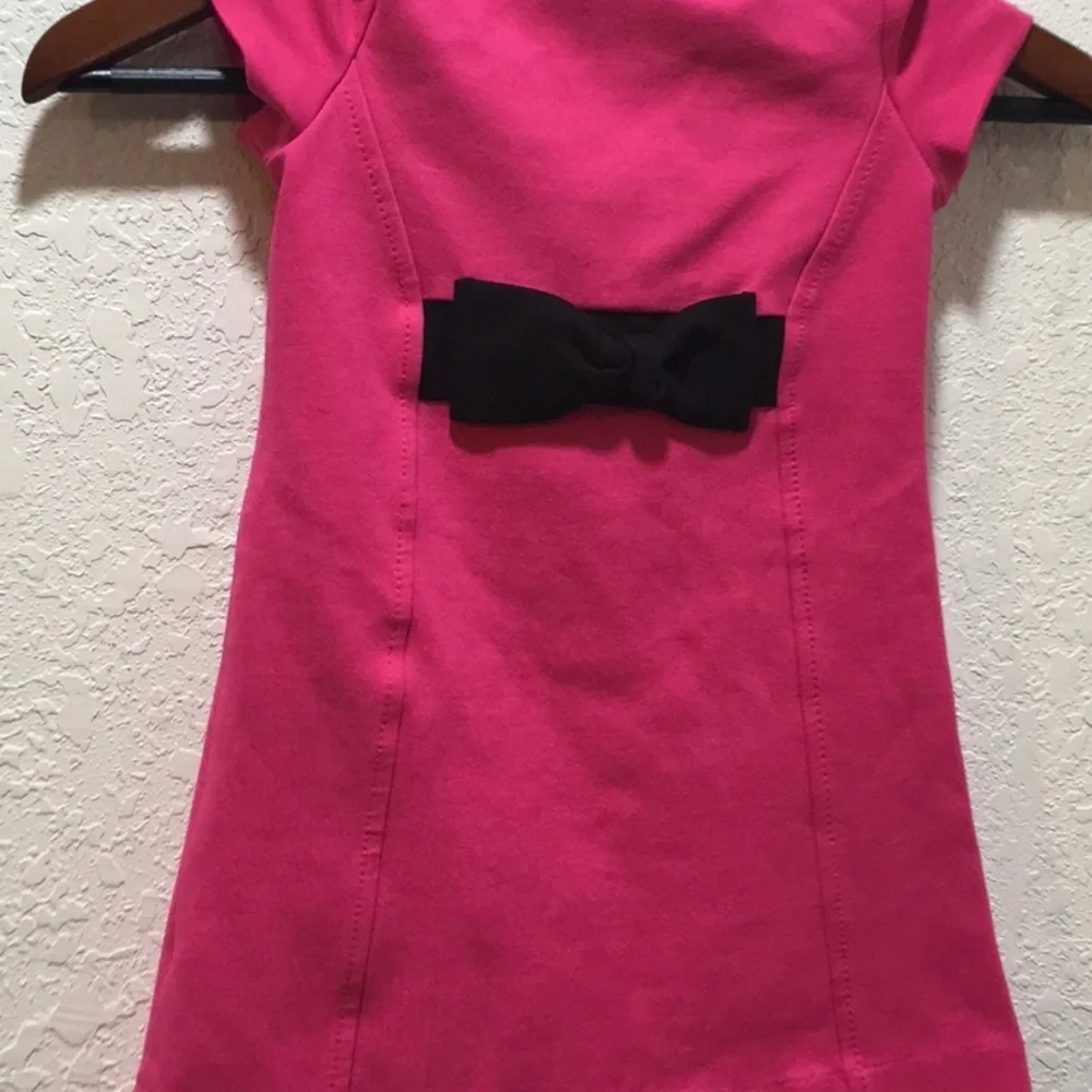 Kate Spade pink and black bow girls dress size 4 GUC